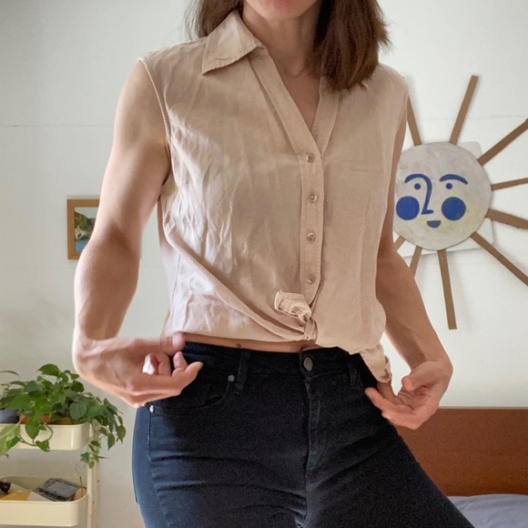 💃🏽 LAST CALL Vintage Blush Pink Linen Top - Picture 2 of 9